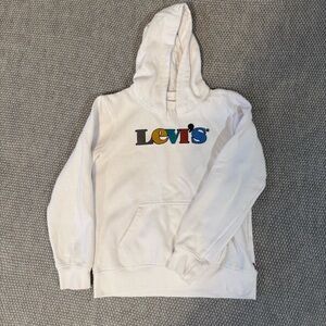 Levi's White Hoodie with Multicolor Logo